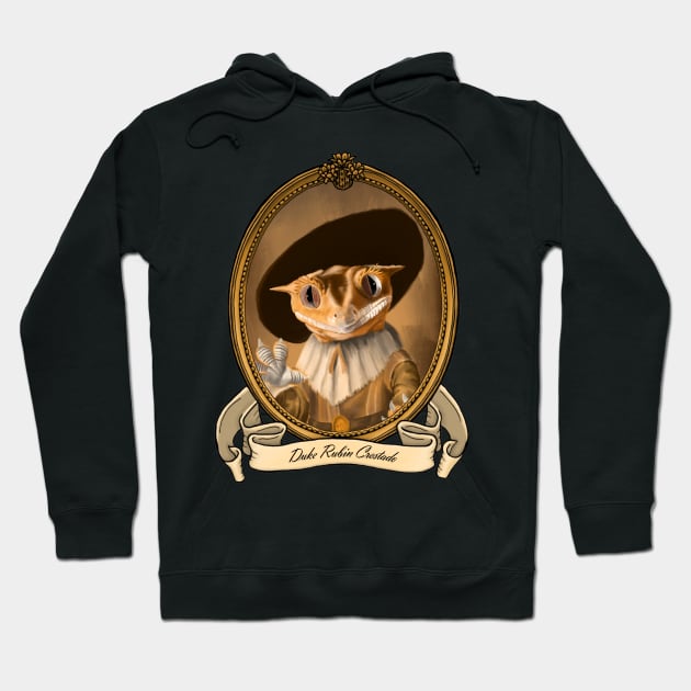 Renaissance Reptile - Duke Rubin Crestado (A Crested Gecko) Hoodie by JMSArt